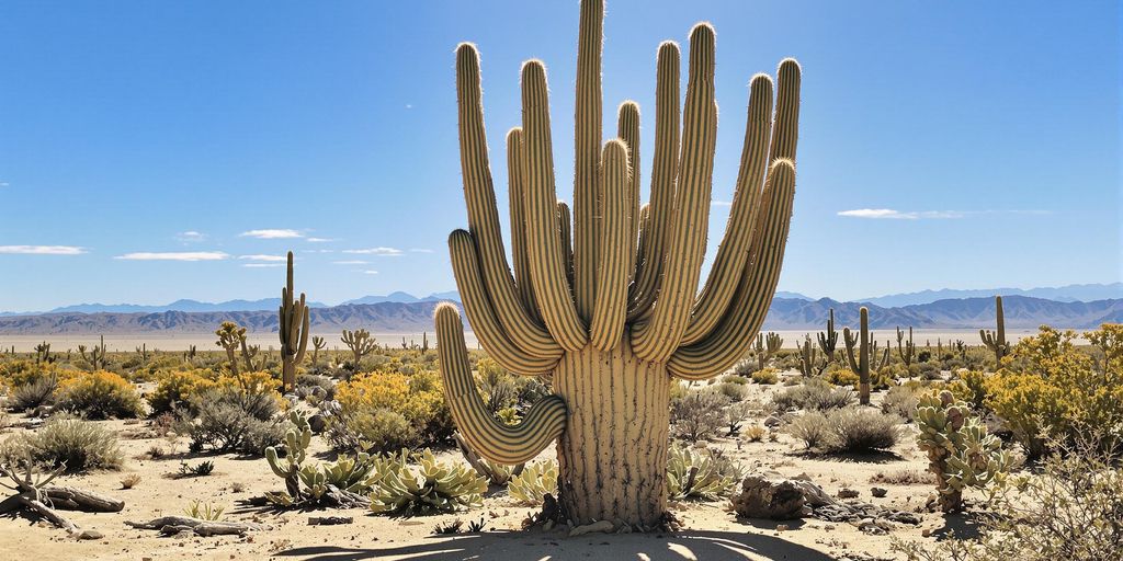 Cactus Pachycereus pringlei en desierto de Baja California