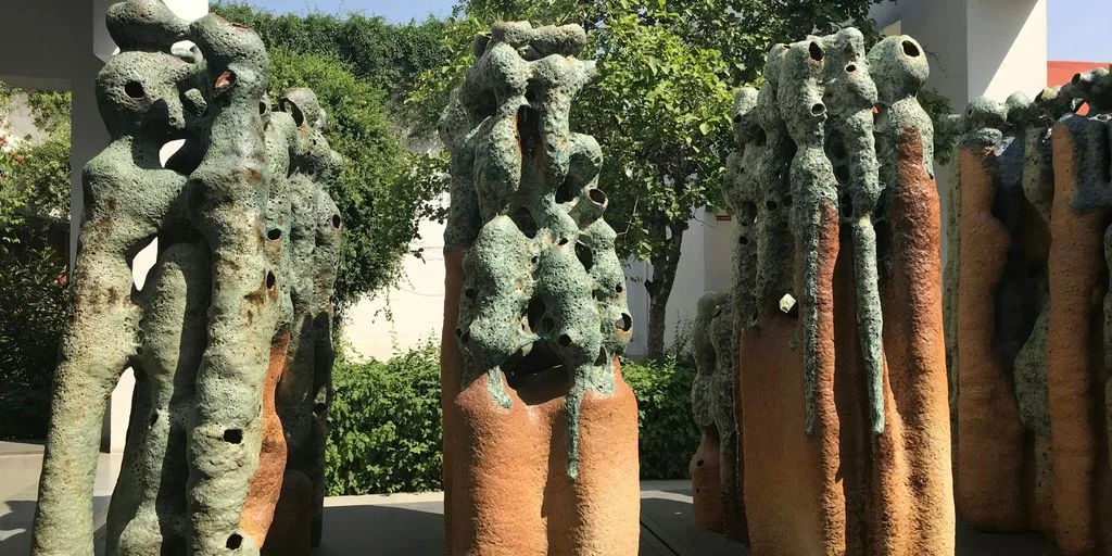 brown and grey abstract statue