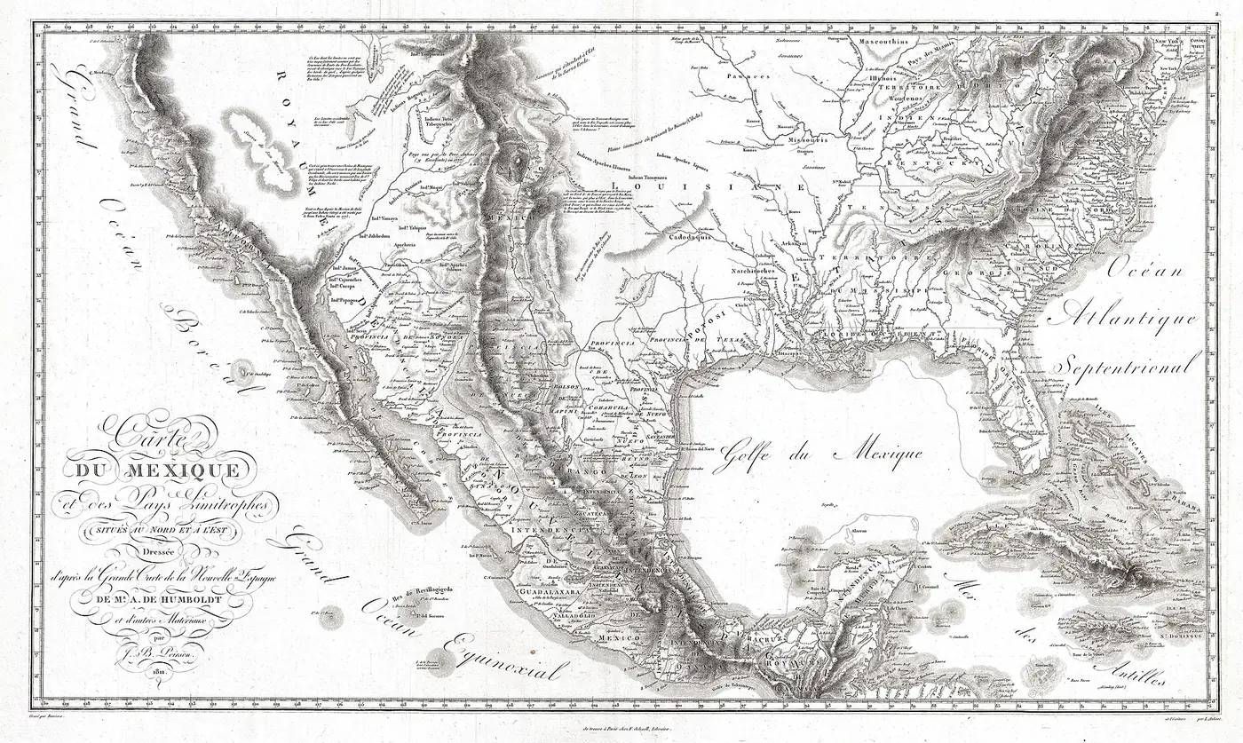“Mapa del itinerario de Humboldt y Bonpland por las colonias españolas de América”